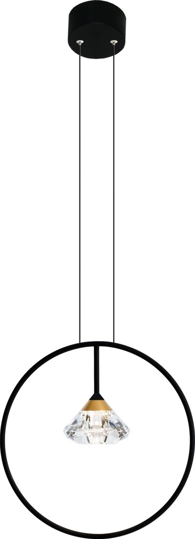 Altavola Design Tiffany lampe suspendue 1x3 W noir-transparent-doré LA059/P_black