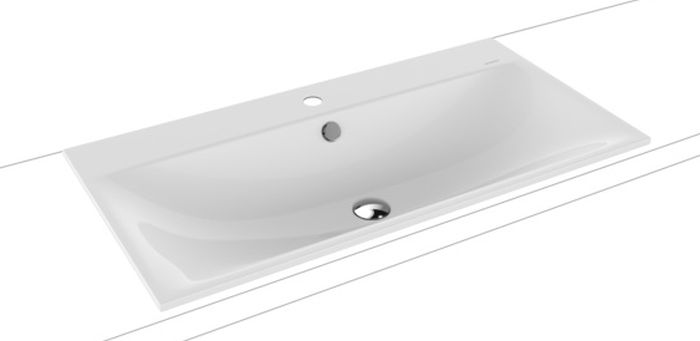 Kaldewei Silenio lavabo 90x46 cm rectangulaire encastrée blanc 907806013001