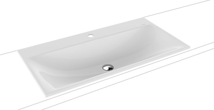 Kaldewei Silenio lavabo 90x46 cm rectangulaire encastrée blanc 907806303001