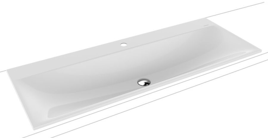 Kaldewei Silenio lavabo 120x46 cm rectangulaire encastrée blanc 907906303001