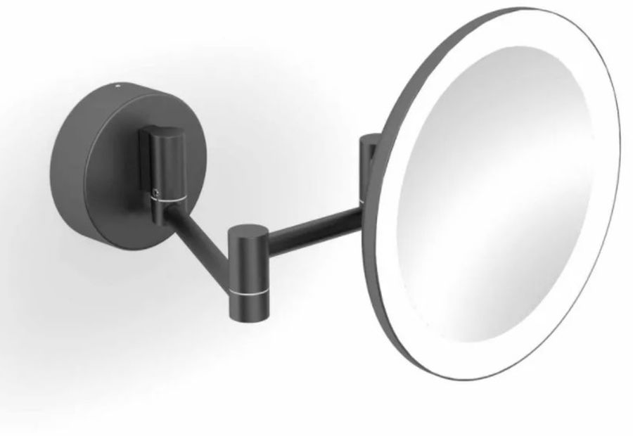 Stella miroir cosmétique 20x20 cm arrondi avec éclairage noir 22.00230-B