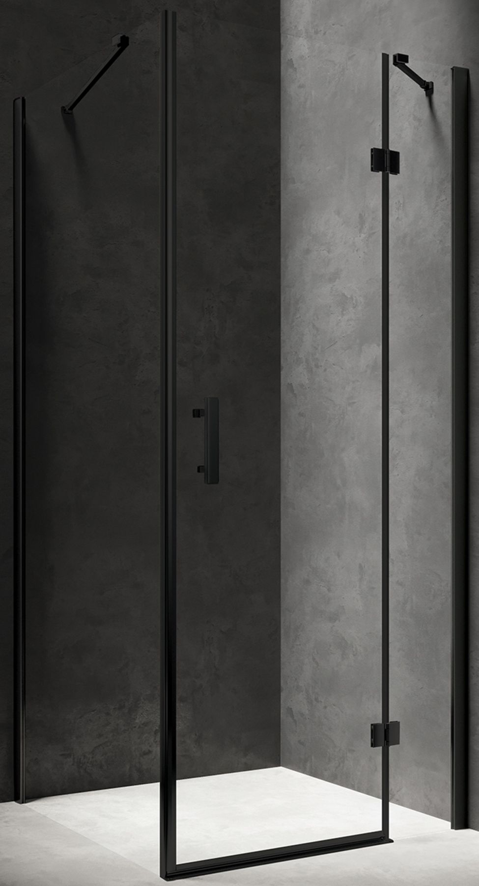 Omnires Manhattan cabine de douche 100x90 cm rectangulaire noir mat/verre transparent MH9010BLTR