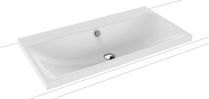 Kaldewei Silenio lavabo 90x46 cm rectangulaire à poser blanc 904006003001