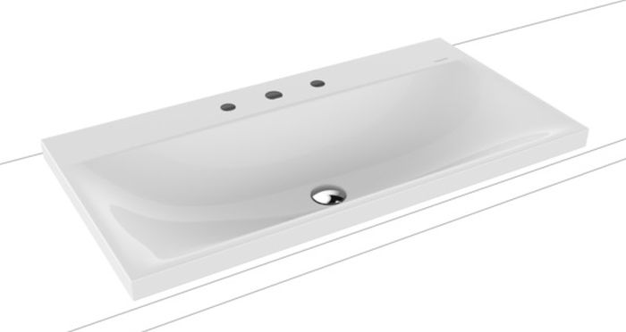 Kaldewei Silenio lavabo 90x46 cm rectangulaire à poser blanc 904006273001