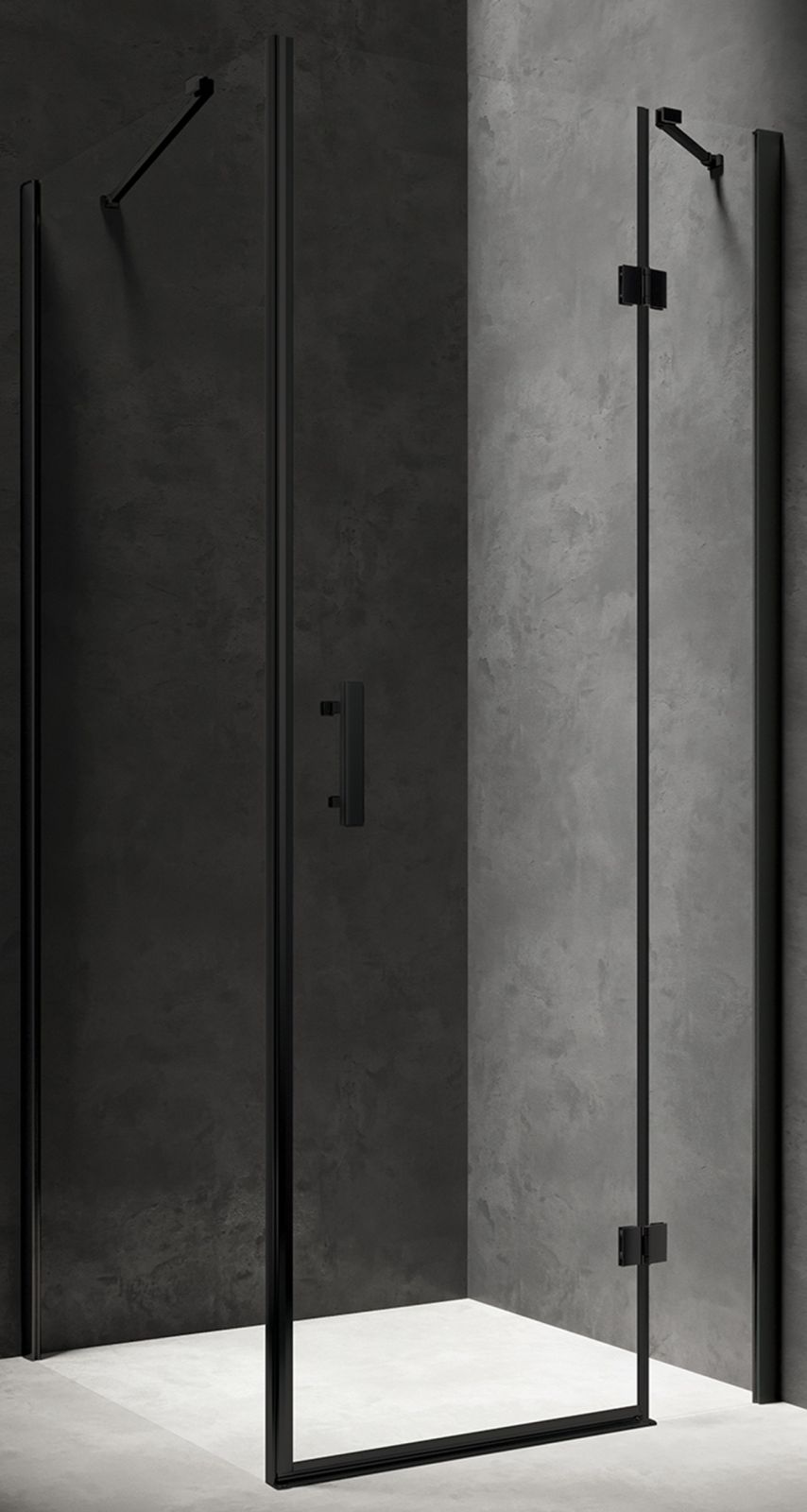 Omnires Manhattan cabine de douche 100x90 cm rectangulaire noir mat/verre transparent MH1090BLTR