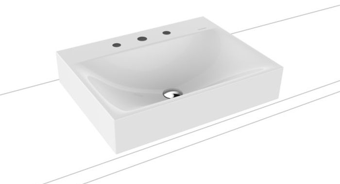 Kaldewei Silenio lavabo 60x46 cm rectangulaire à poser blanc 904106273001