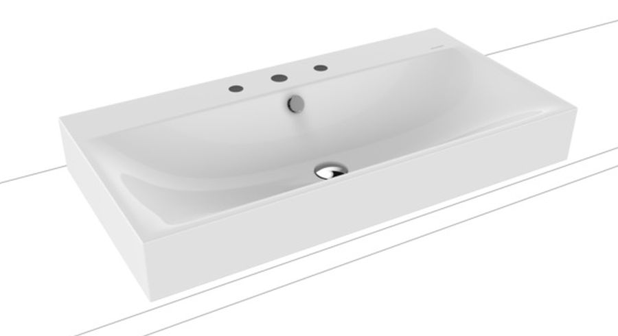 Kaldewei Silenio lavabo 90x46 cm rectangulaire à poser blanc 904206033001