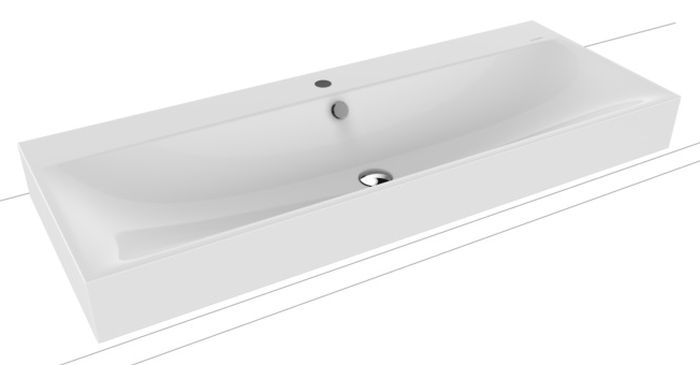 Kaldewei Silenio lavabo 120x46 cm rectangulaire à poser blanc 906406013001
