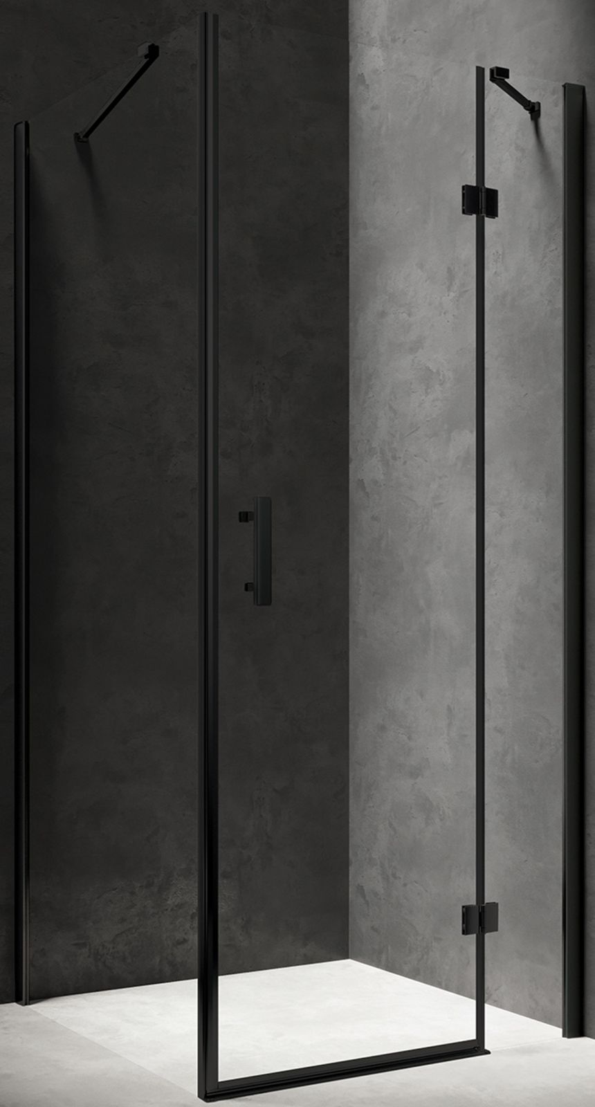Omnires Manhattan cabine de douche 120x80 cm rectangulaire noir mat/verre transparent MH1280BLTR
