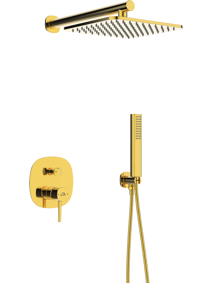 Laveo Pola ensemble de douche encastré oui doré BAPG01P