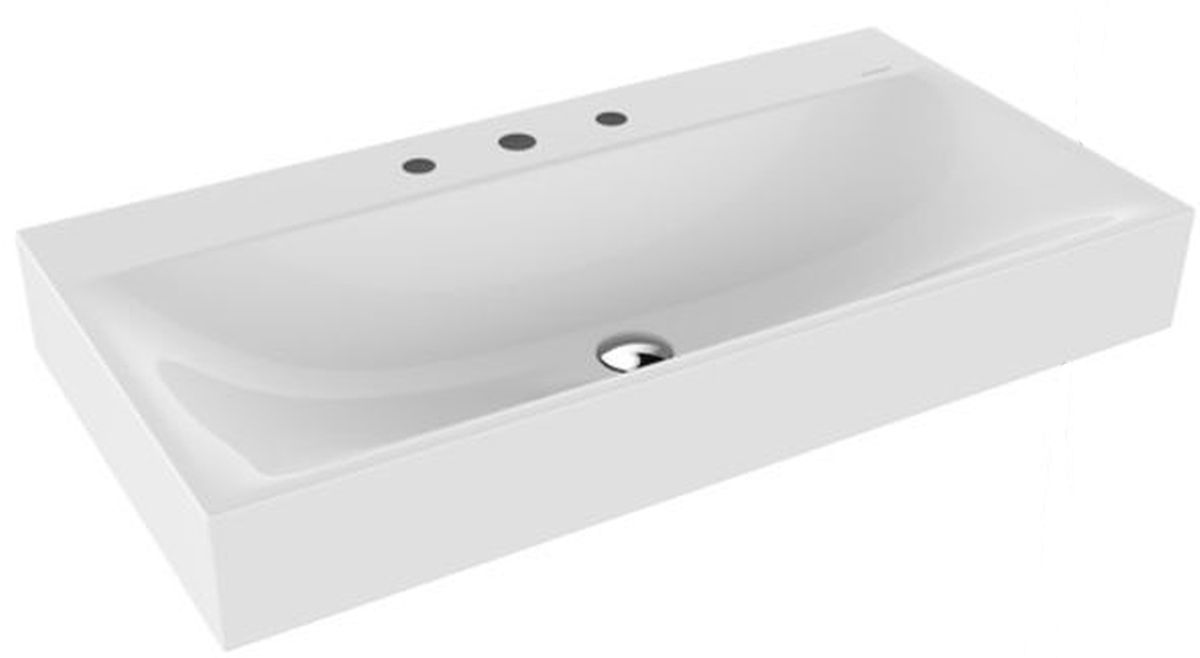 Kaldewei Silenio lavabo 90x46 cm rectangulaire classique blanc brillant 904406273001