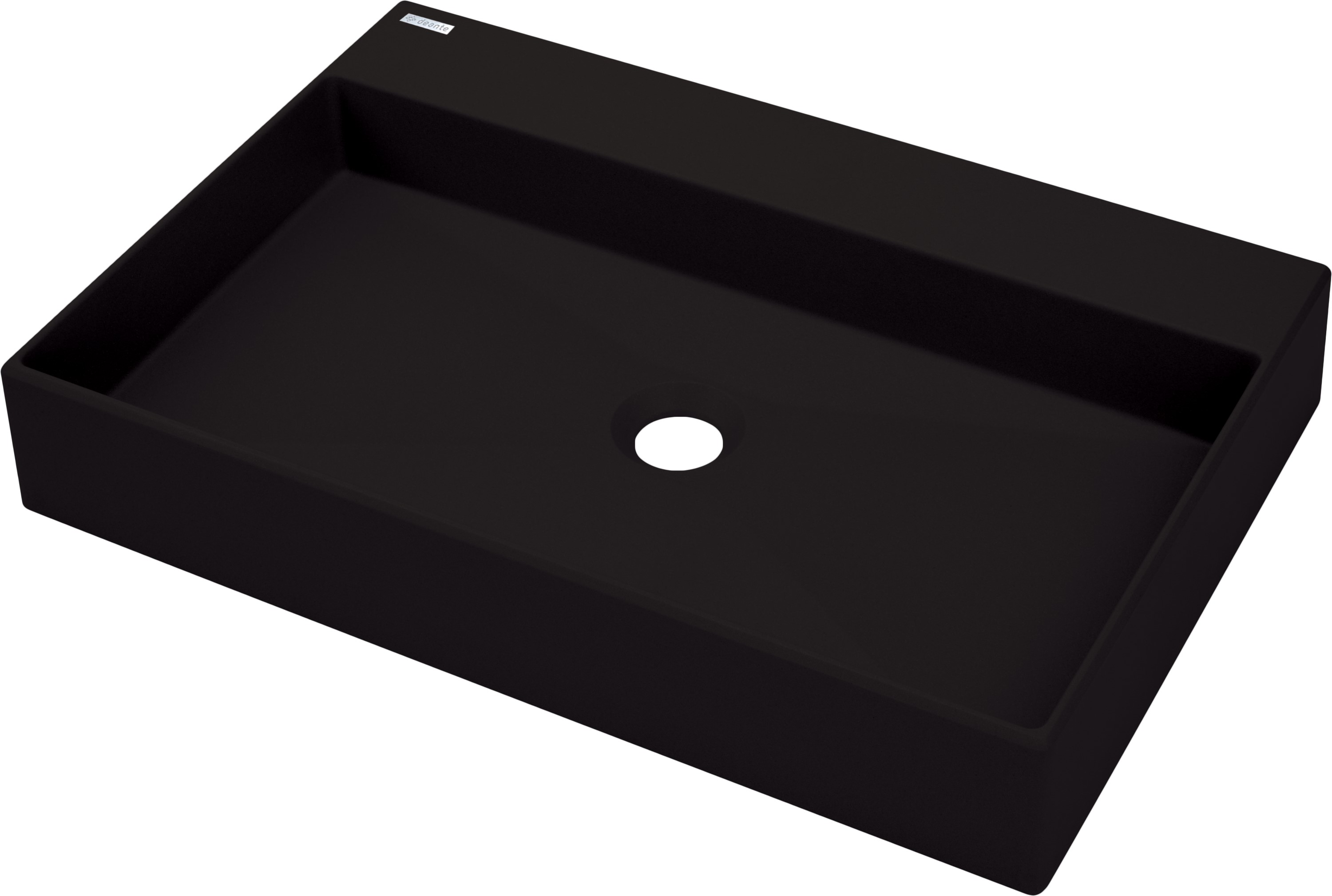 Deante Correo lavabo 60x40 cm rectangulaire à poser noir CQR_NU6S