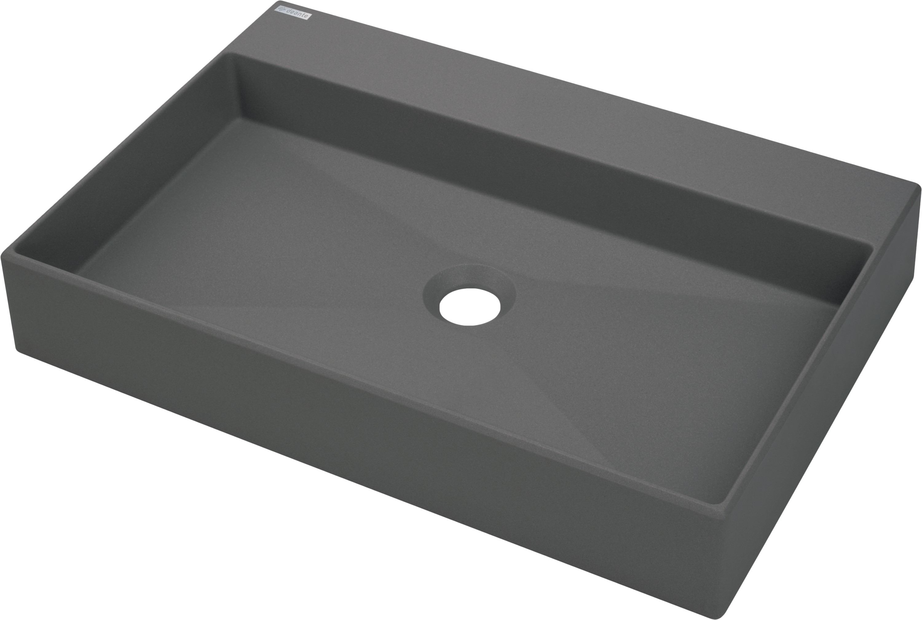Deante Correo lavabo 60x40 cm rectangulaire à poser anthracite CQR_TU6S