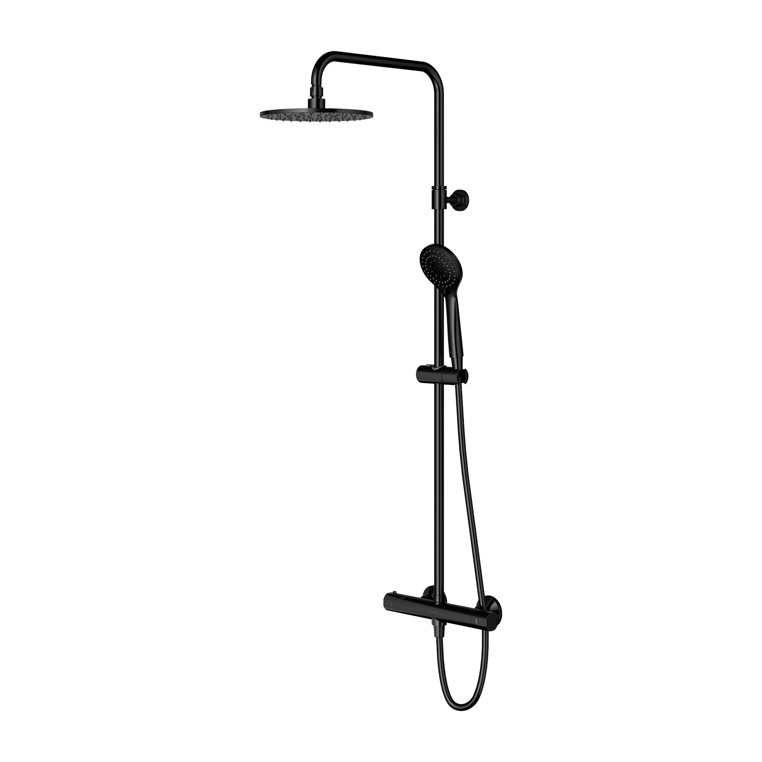 Omnires Y ensemble de douche mural avec thermostat noir Y1244LUXLBL