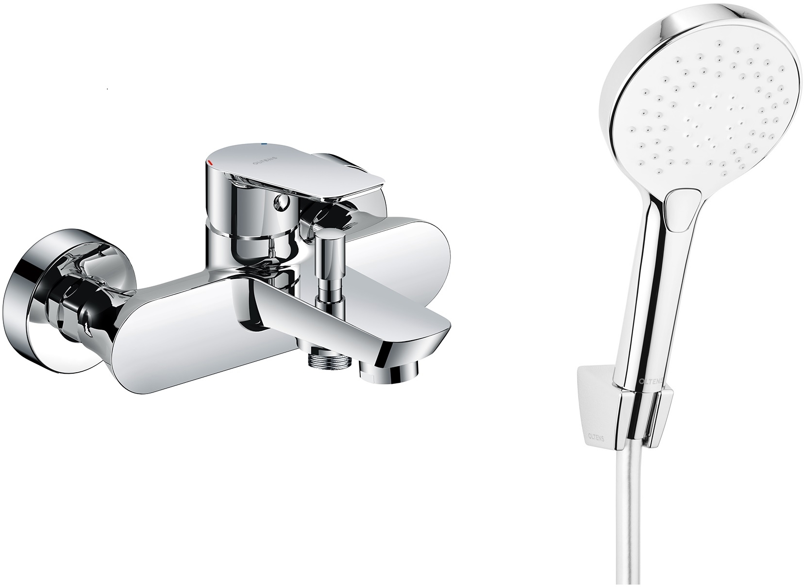 Set mitigeur bain-douche Oltens Vernal 34004100, pommeau de douche Oltens Driva EasyClick 37101110, 37200100, 37401100