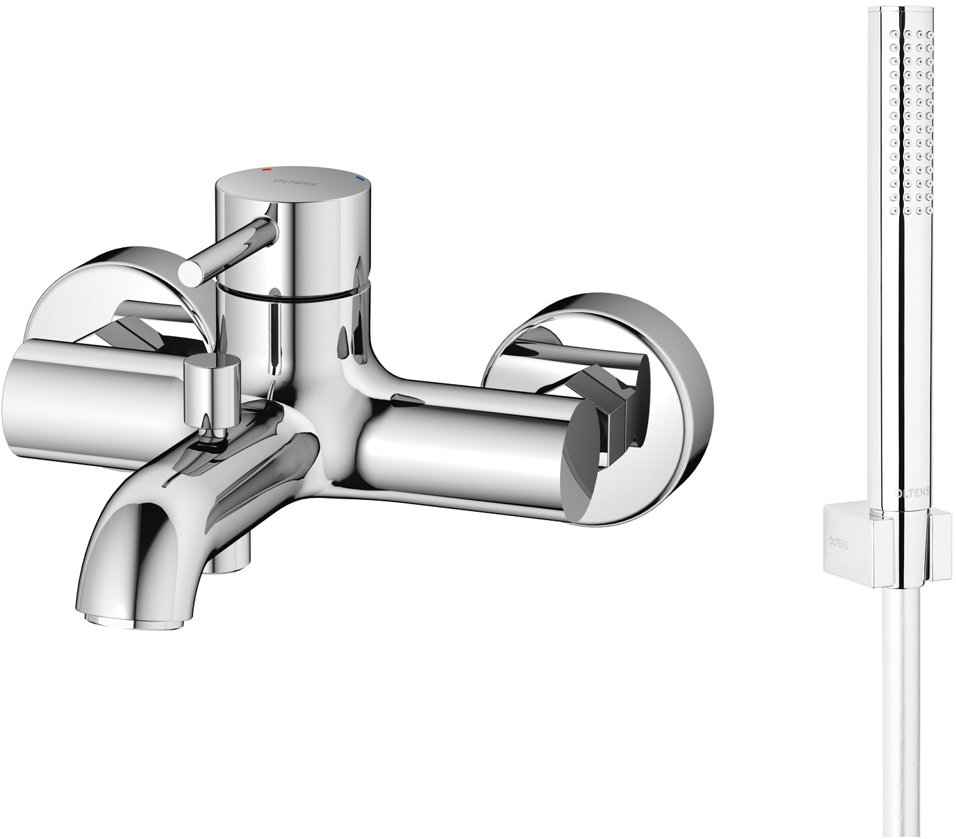 Set mitigeur bain-douche Oltens Molle 34000100, pommeau de douche Oltens Ume 37102100, 37200100, 37400100