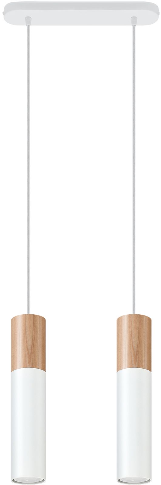 Sollux Lighting Pablo lampe suspendue 2x40 W blanc-bois SL.0629