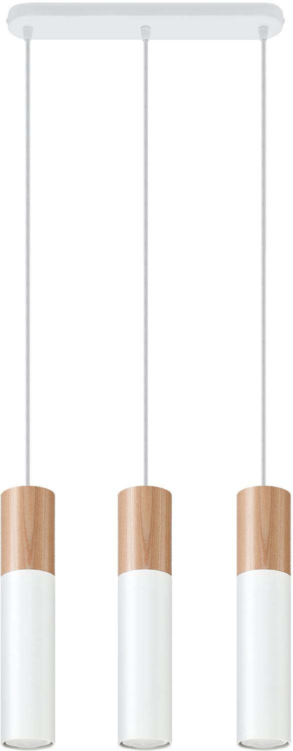 Sollux Lighting Pablo lampe suspendue 3x40 W blanc-bois SL.0630