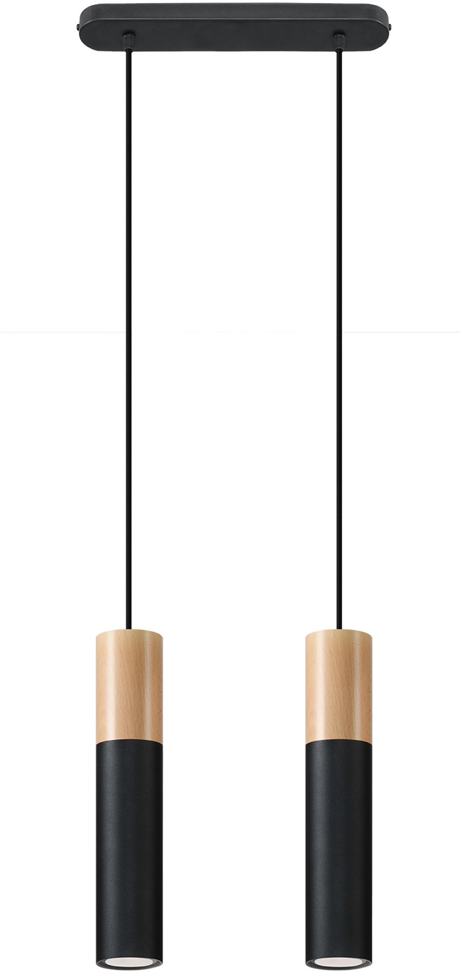 Sollux Lighting Pablo lampe suspendue 2x40 W noir-bois SL.0633