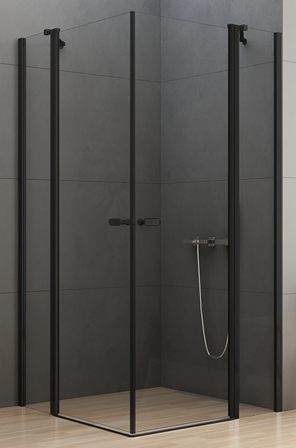 New Trendy New Soleo Black cabine de douche 100x100 cm carrée noir mat/verre transparent K-0556