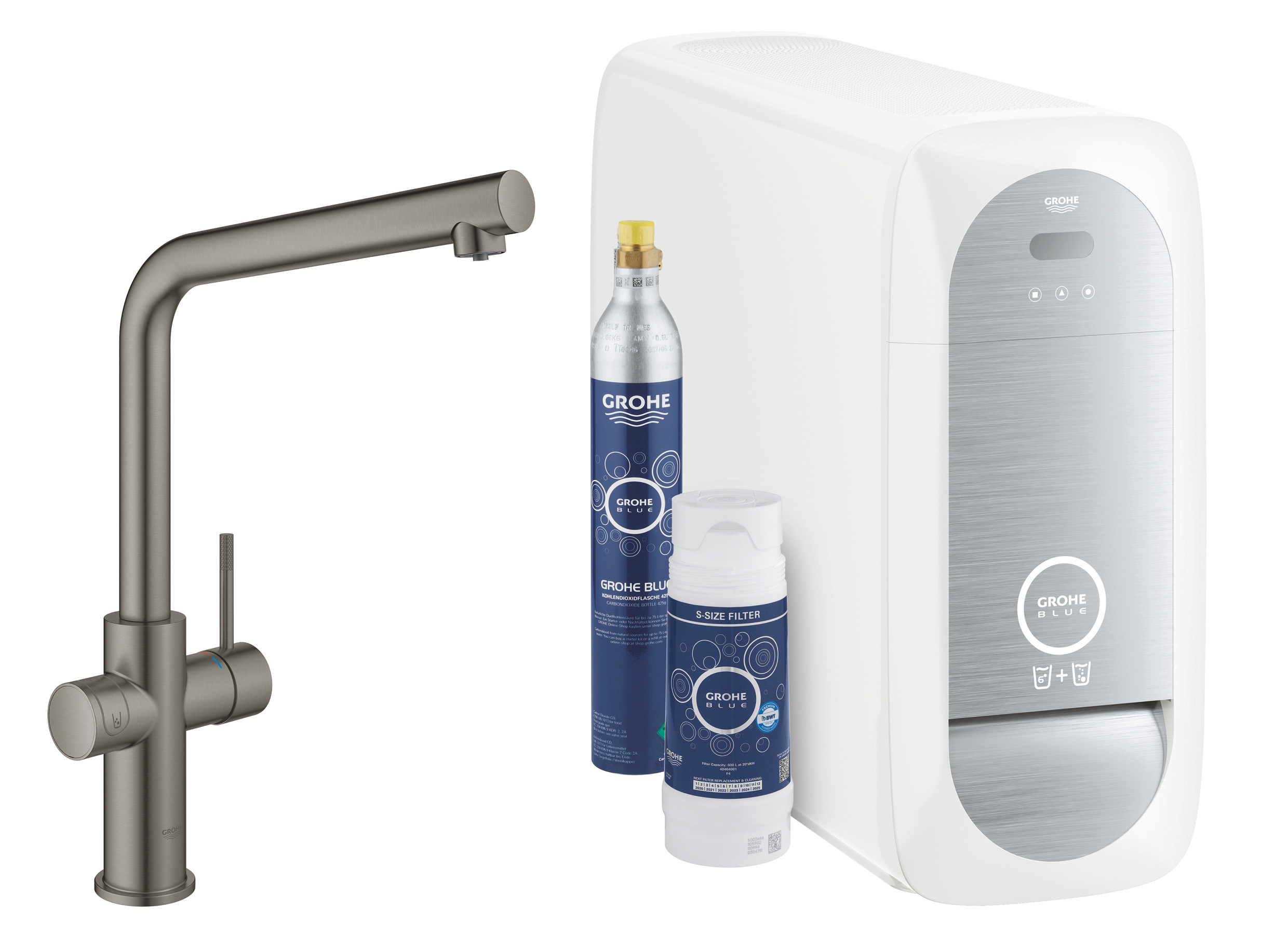 Grohe Blue mitigeur de cuisine avec filtre sur pied Brushed Hard Graphite 31454AL1