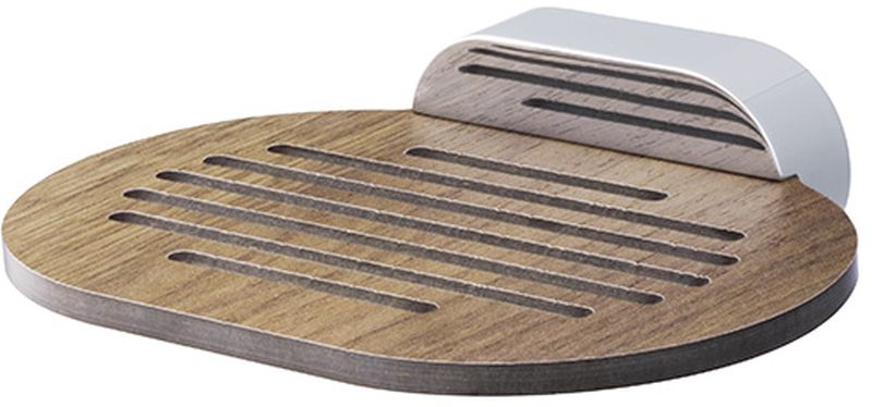 BISK Bergen porte-savon mural chrome-bois 07053