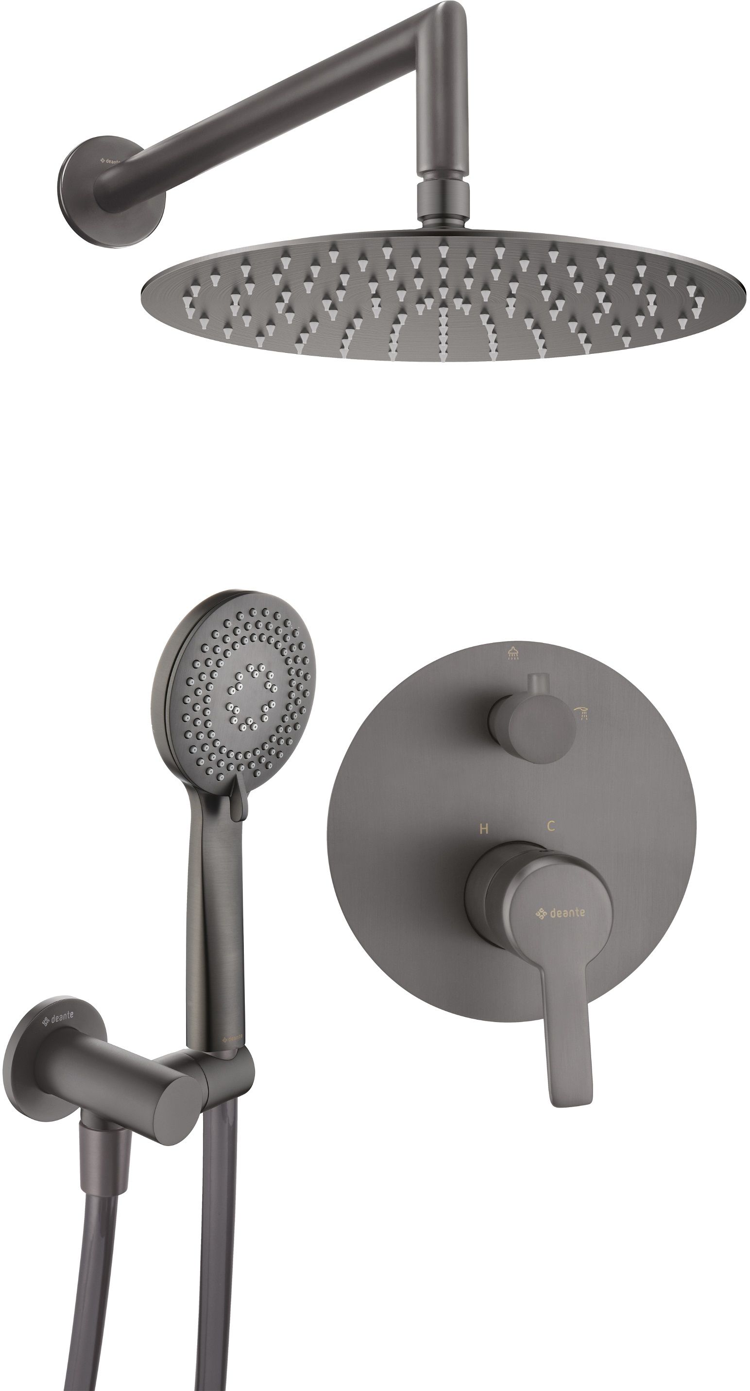 Deante Arnika ensemble de douche encastré graphite NAC_D9QP