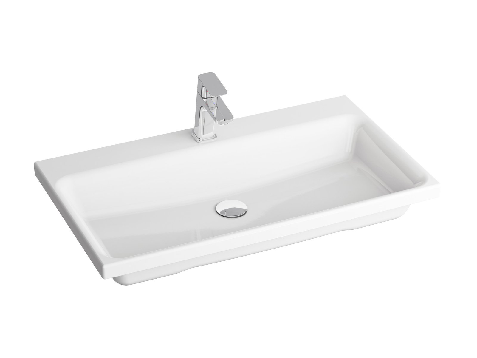 Ravak Comfort lavabo 80x46 cm rectangulaire de meuble blanc XJX01280001
