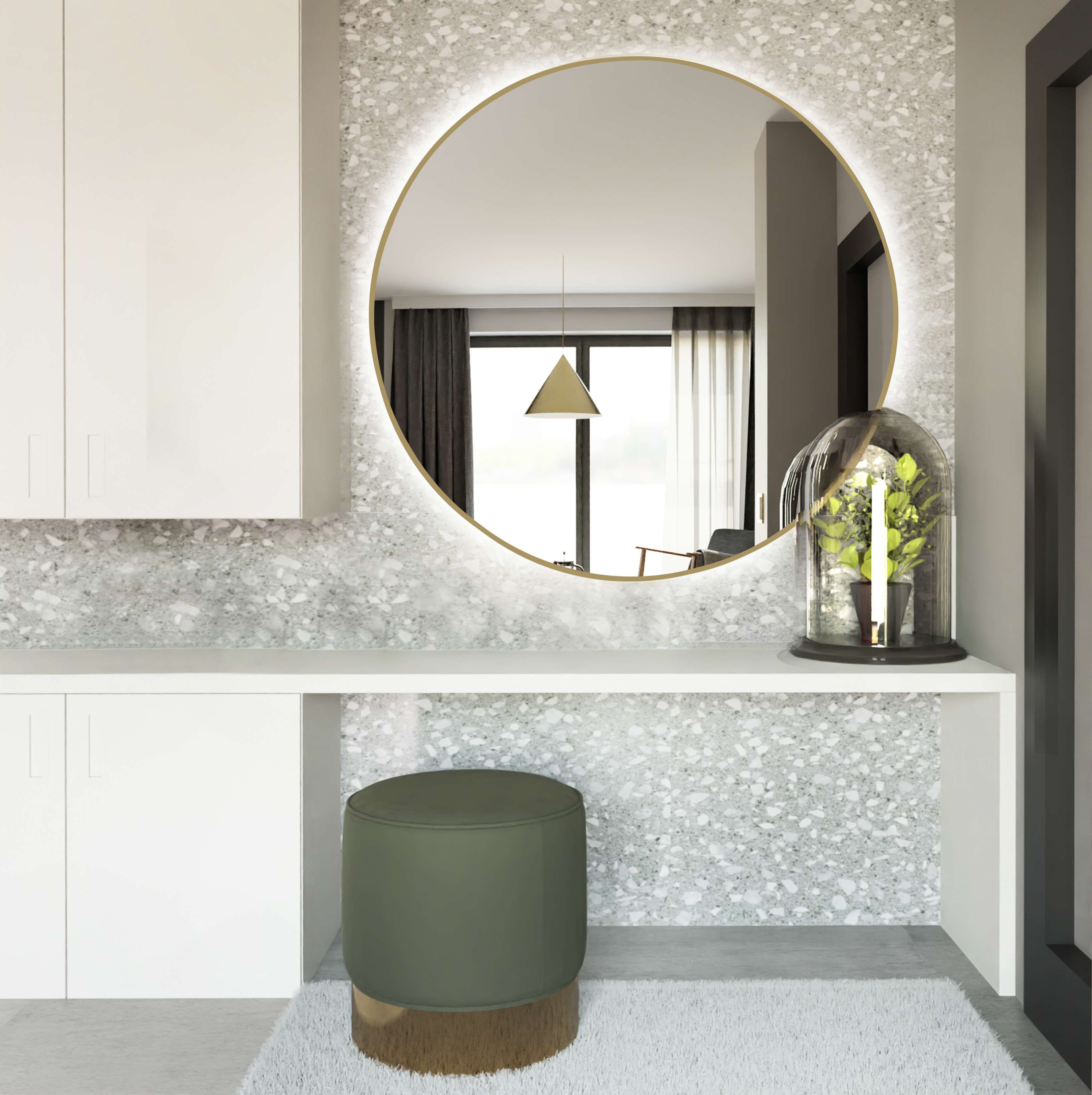 Baltica Design Bright miroir 50x50 cm circulaire avec éclairage doré 5903003189596