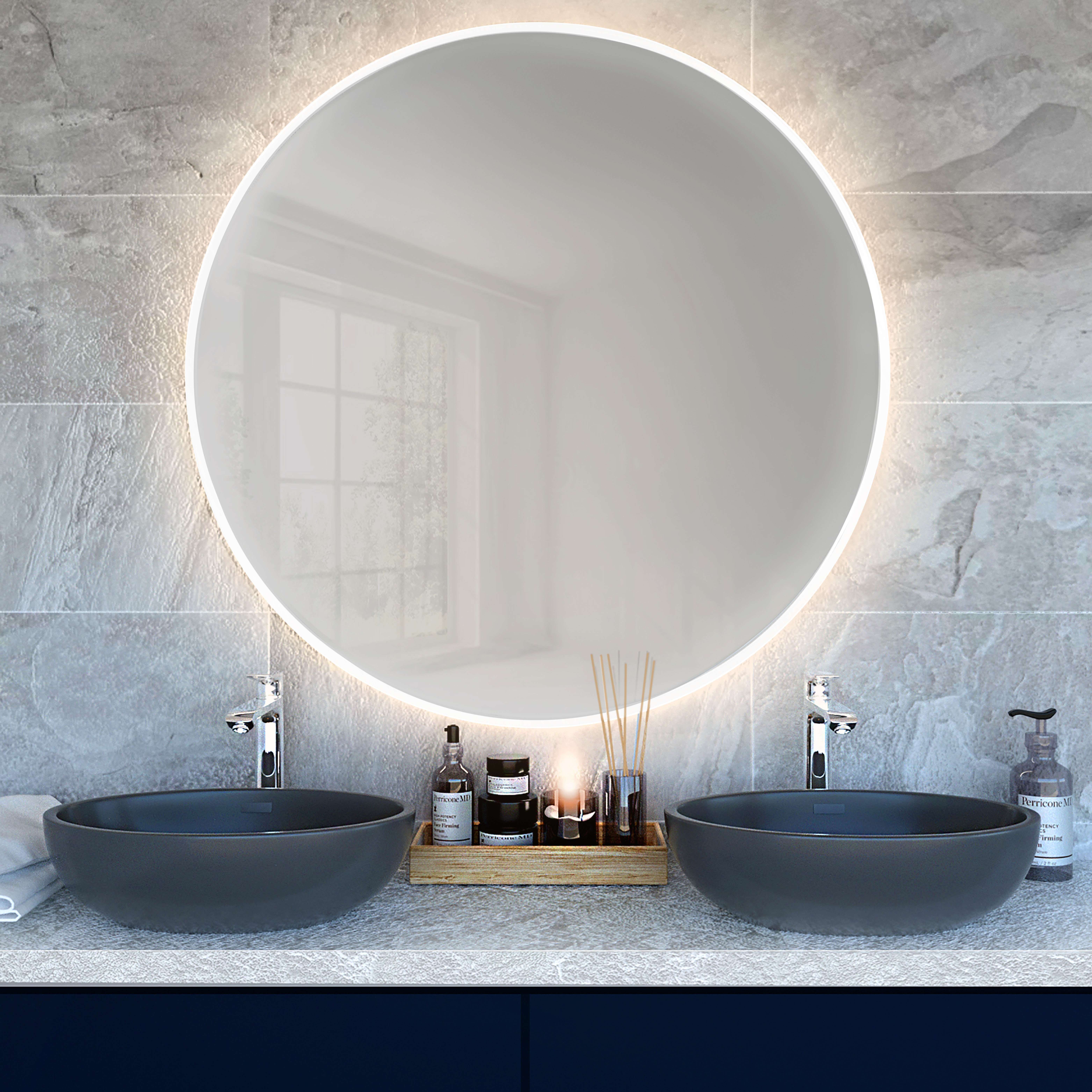 Baltica Design Bright miroir 90x90 cm circulaire avec éclairage blanc 5904107900377