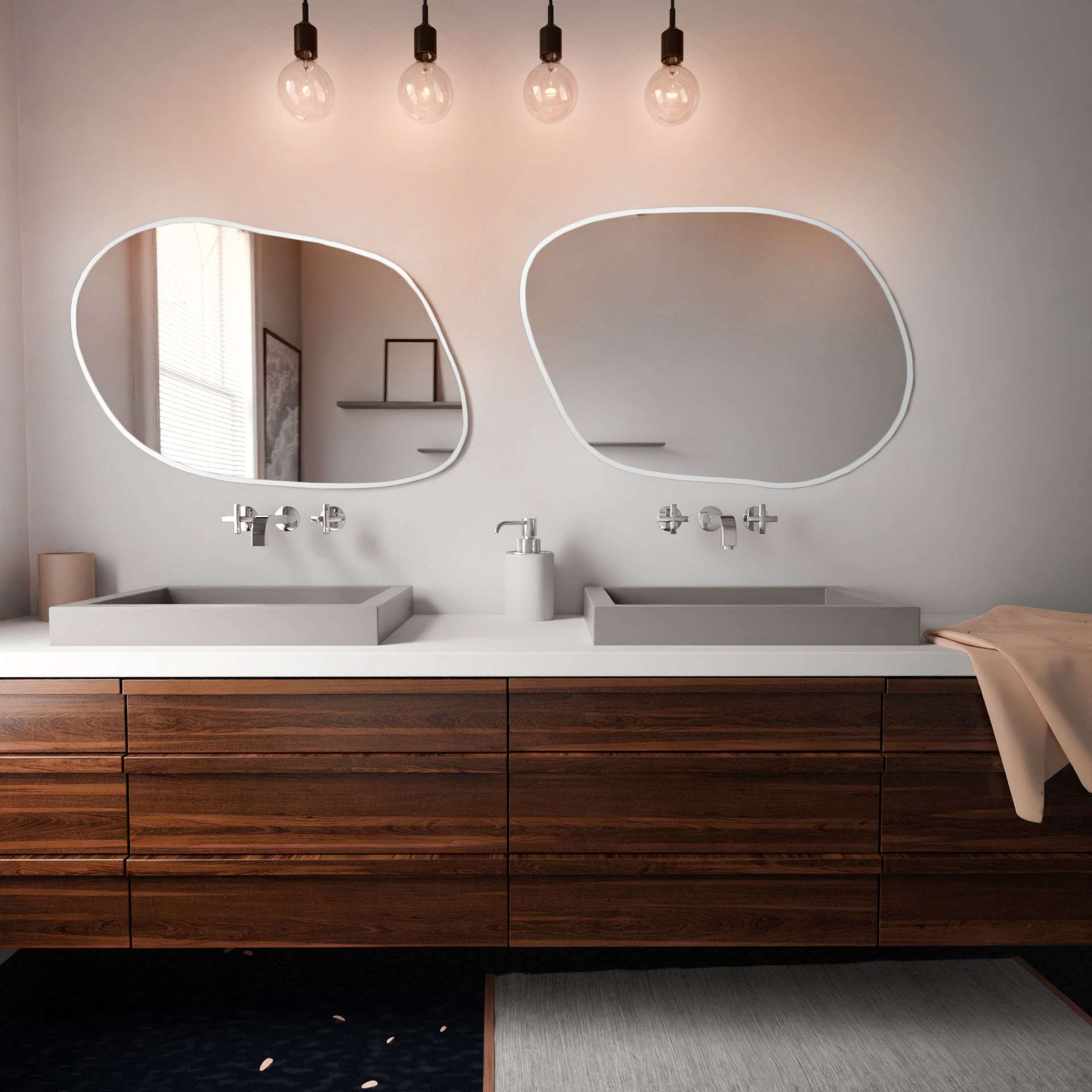 Baltica Design Tiny Borderbright Stain IV miroir 70x50 cm avec éclairage blanc 5904107903033