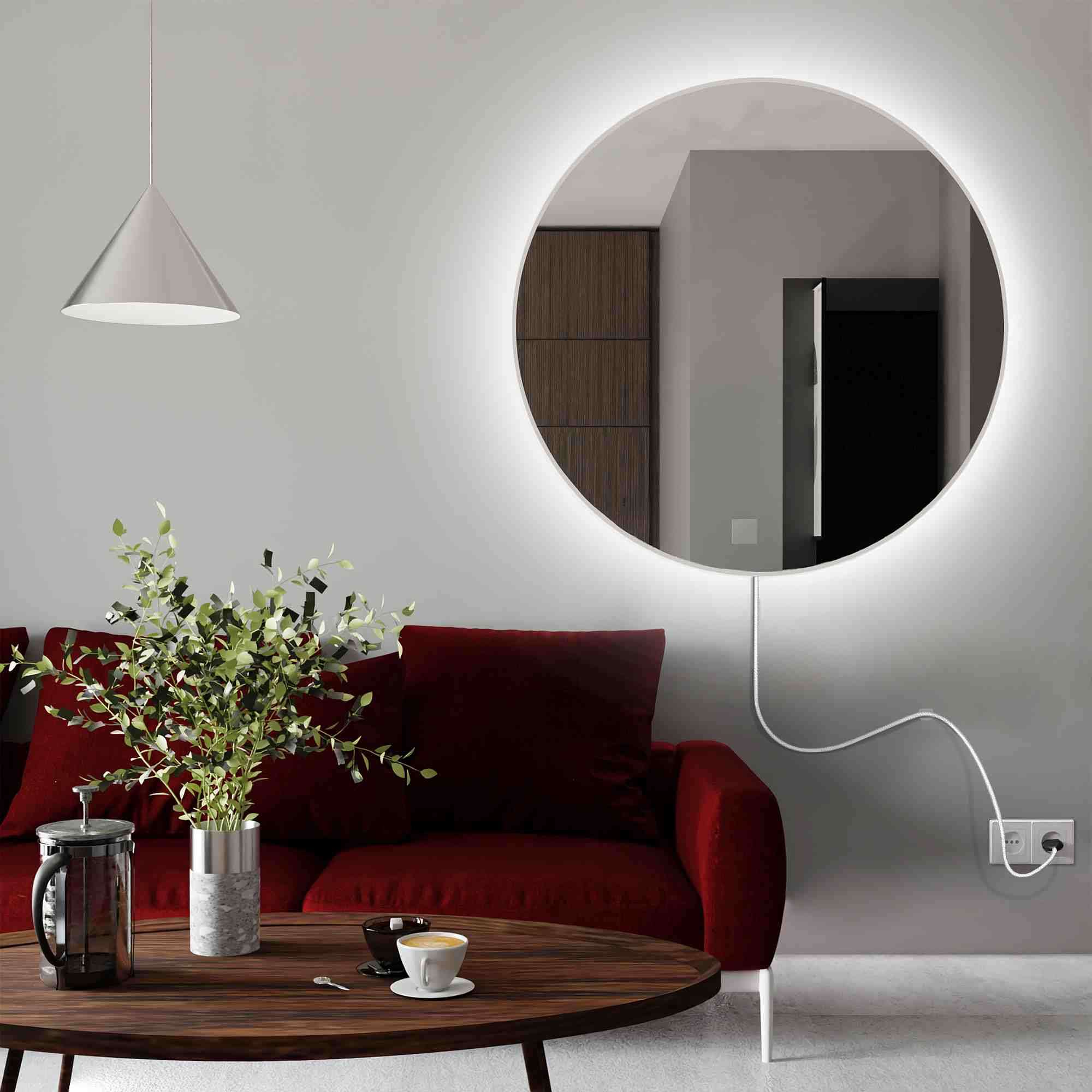 Baltica Design Electra miroir 70x70 cm circulaire avec éclairage blanc 5904107903743