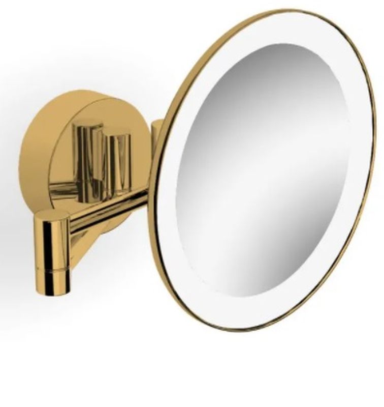 Stella miroir cosmétique 20x20 cm arrondi avec éclairage doré 22.00230-G