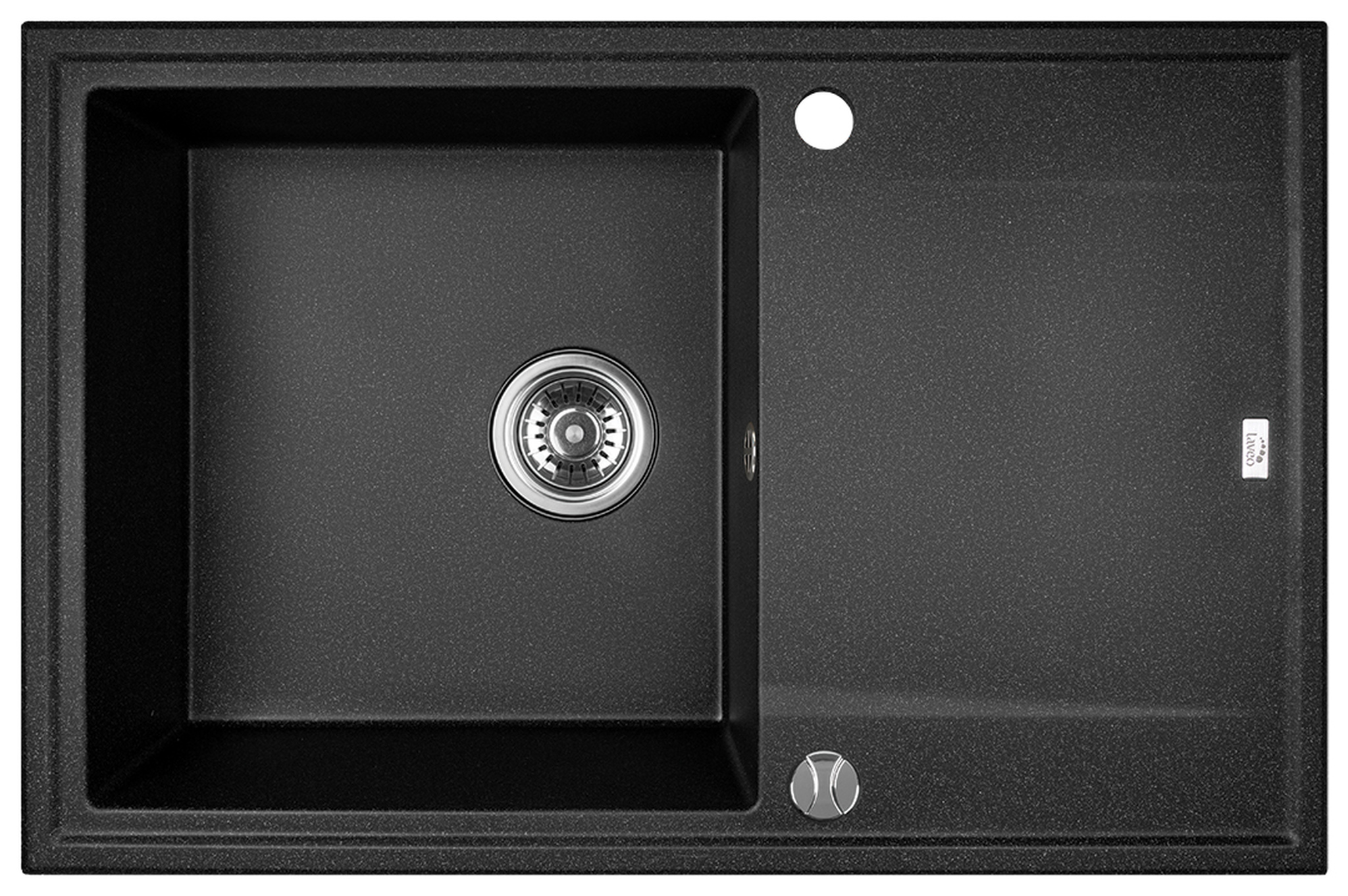 Laveo Megalo évier en granit 78x50 cm noir SBE711T
