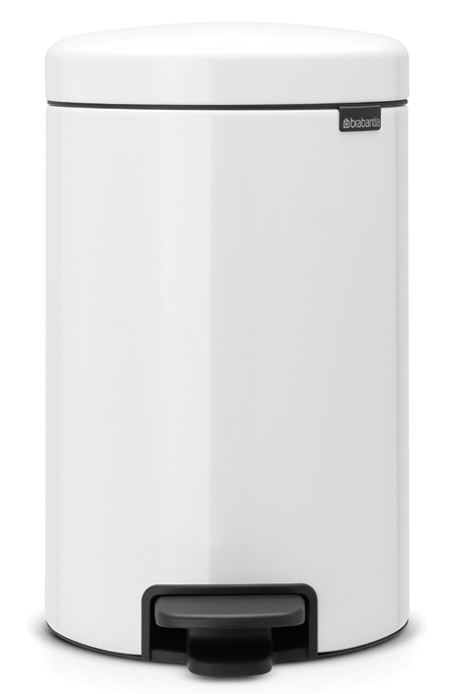 Brabantia NewIcon poubelle 12 l blanc-noir 111969