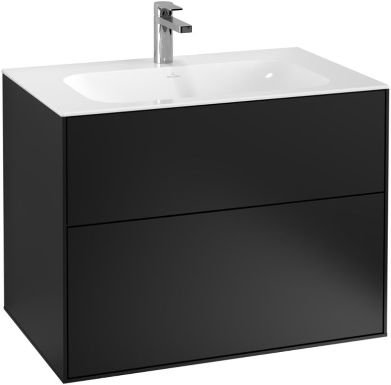 Villeroy & Boch Finion armoire 79.6x49.8x59.1 cm sous-lavabo suspendu noir F01000PD