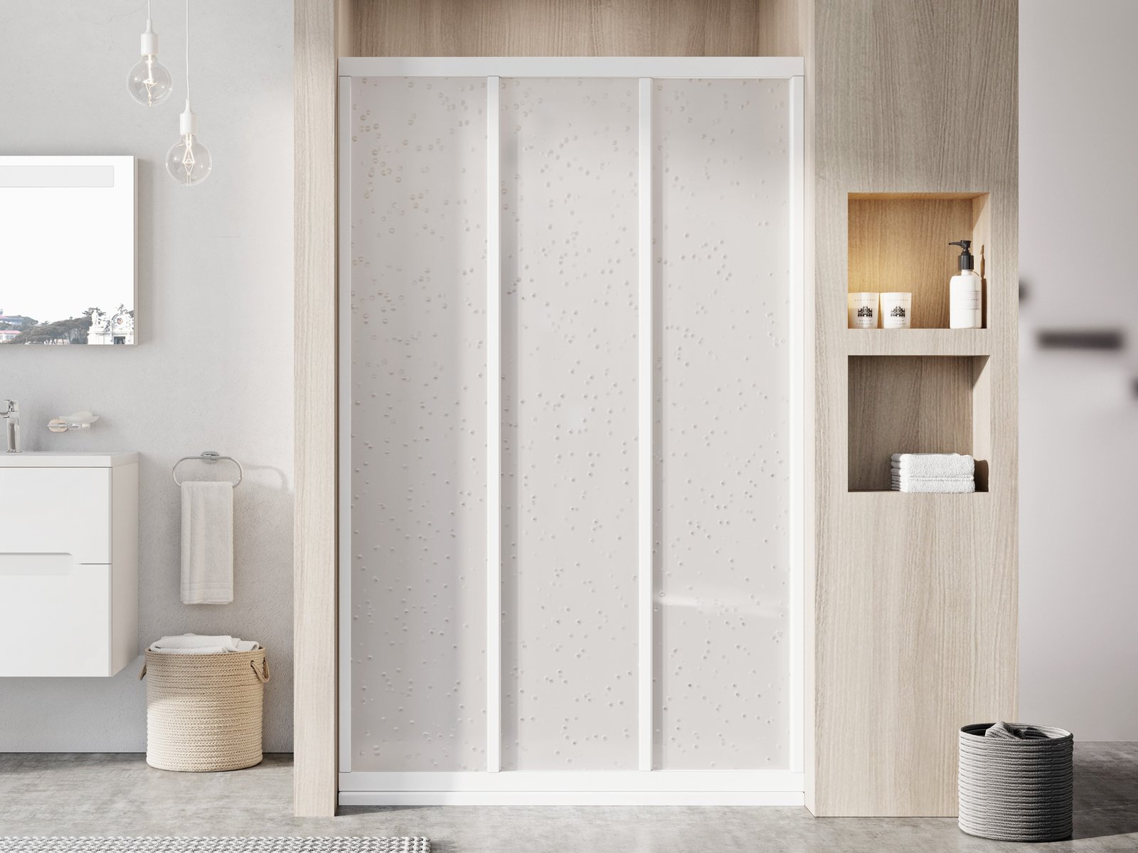 Ravak Supernova porte de douche 90 cm coulissant blanc brillant/polystyrène 00V701R211