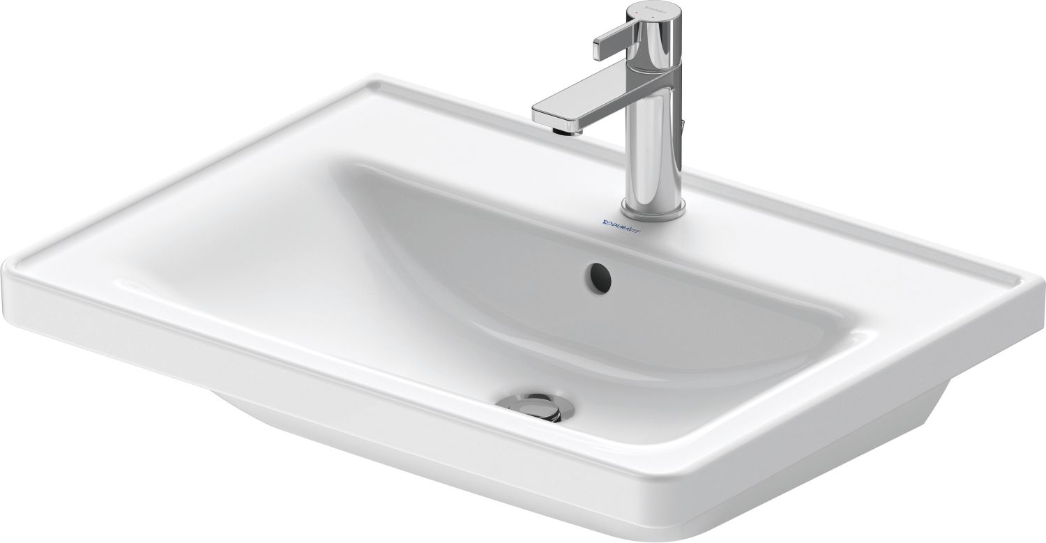 Duravit D-Neo lavabo 65x48 cm rectangulaire de meuble blanc 2367650000