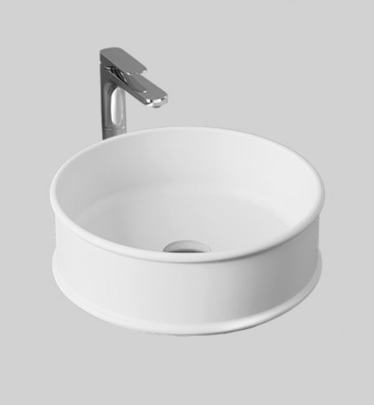 Art Ceram Atelier lavabo 44x44 cm ronde à poser blanc ATL00105;00