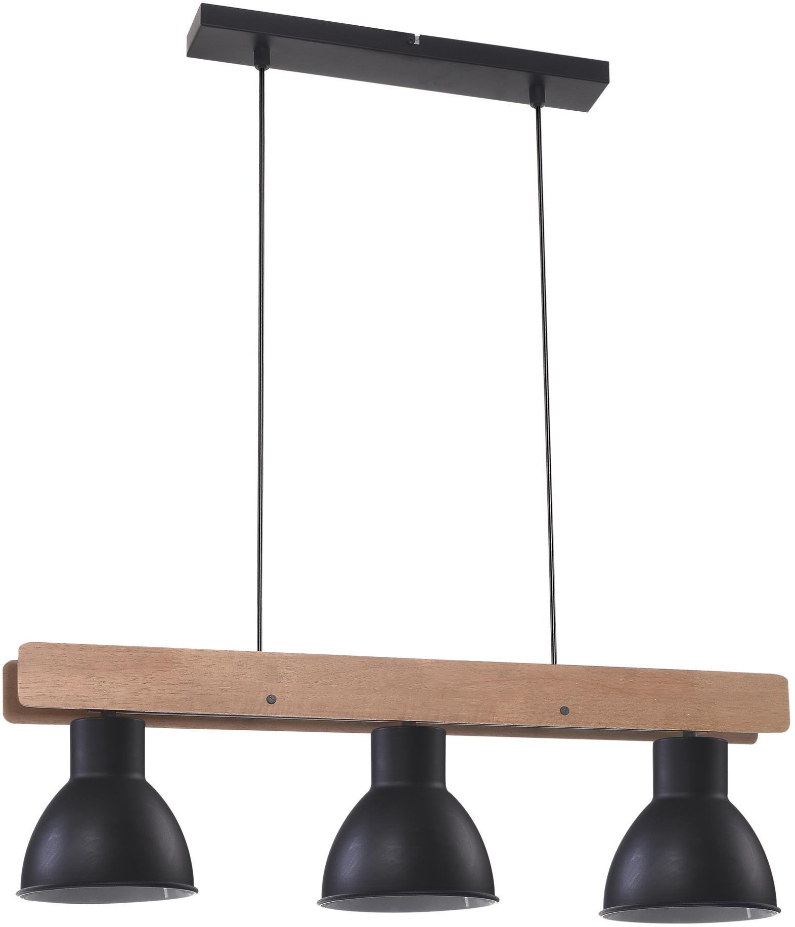 Candellux Vario lampe suspendue 3x60 W noir-bois 33-73471