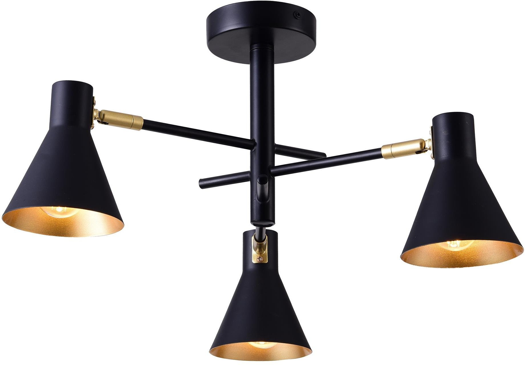 Candellux Less plafonnier 3x40 W noir-doré 33-70975
