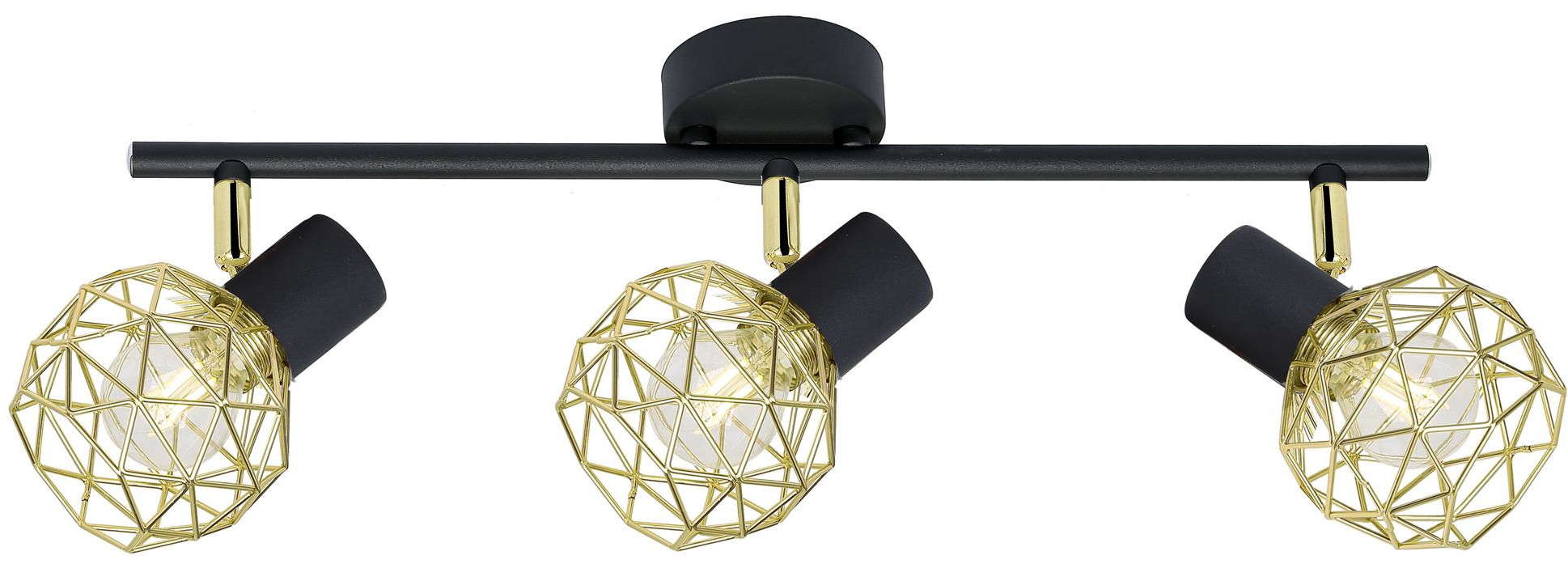 Candellux Acrobat plafonnier 3x40 W noir-doré 93-66640