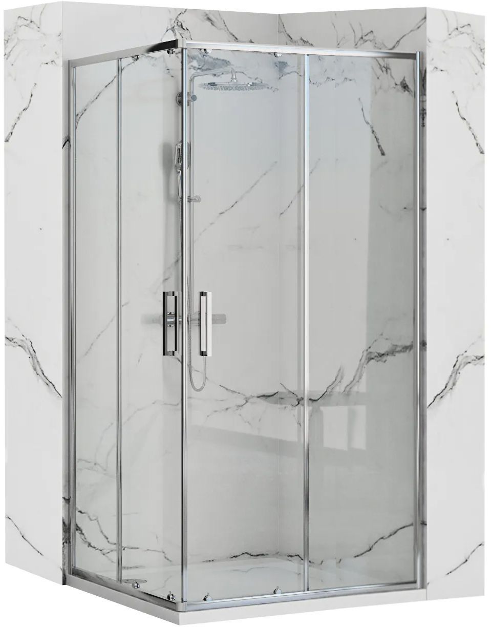 Rea Punto cabine de douche 90x90 cm carrée chrome brillant/verre transparent REA-K0867