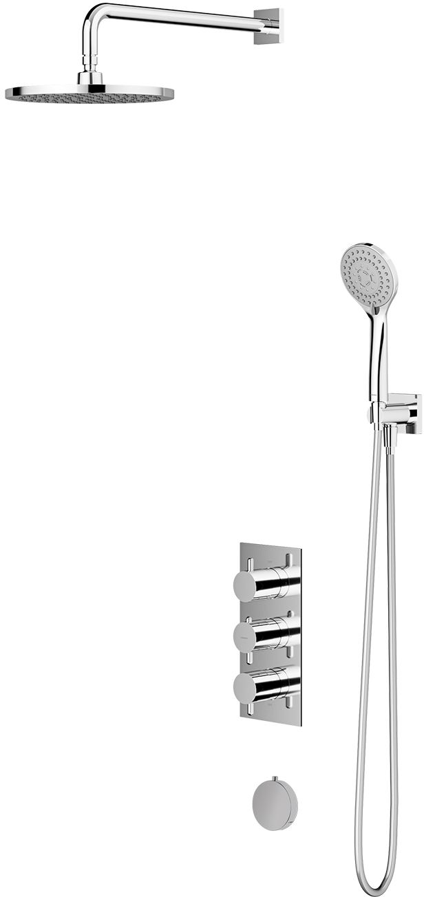 Omnires Contour ensemble de douche encastré avec thermostat oui chrome SYSYS01XCR