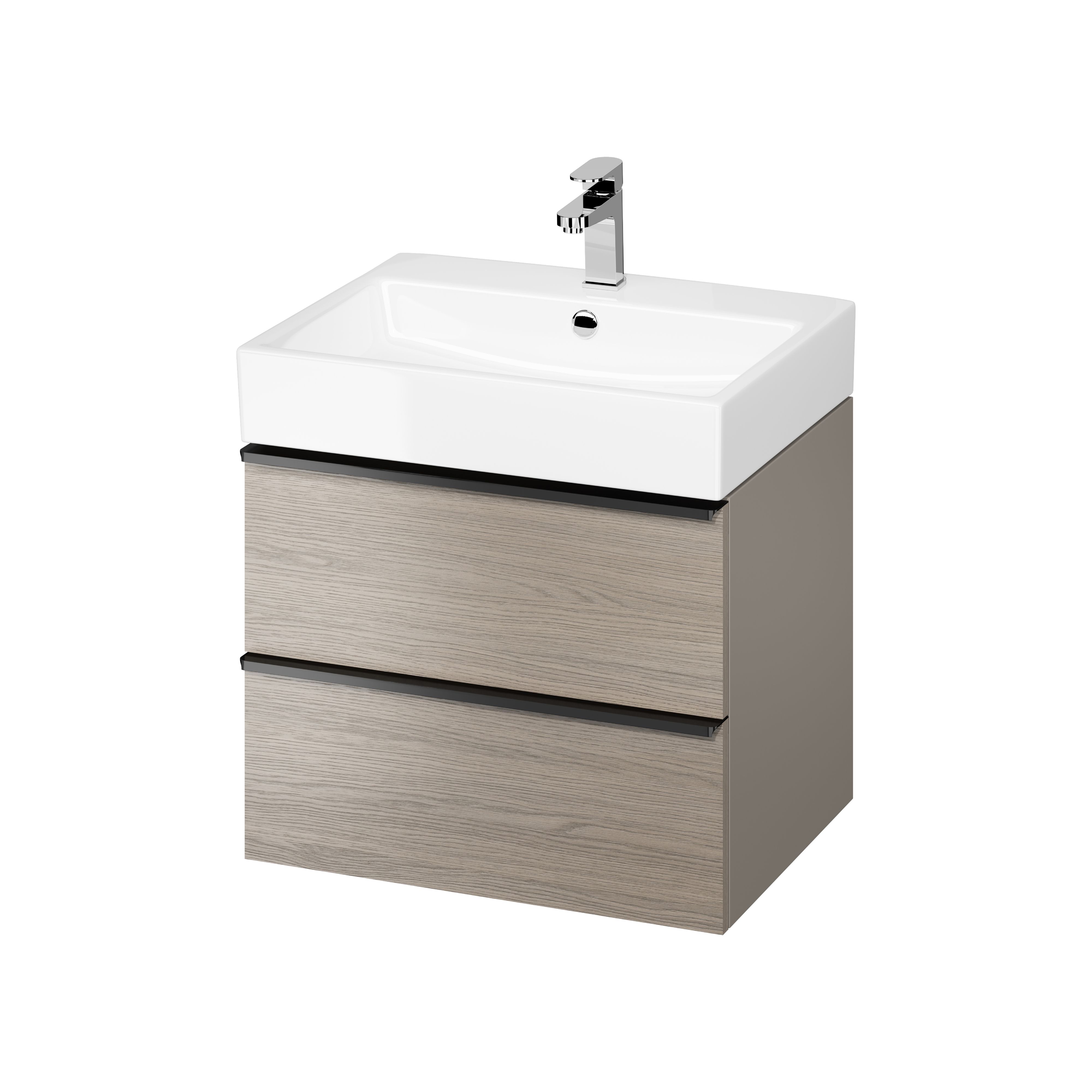 Cersanit Virgo armoire 59.4x42.7x50.1 cm sous-lavabo suspendu gris-chêne S522-021
