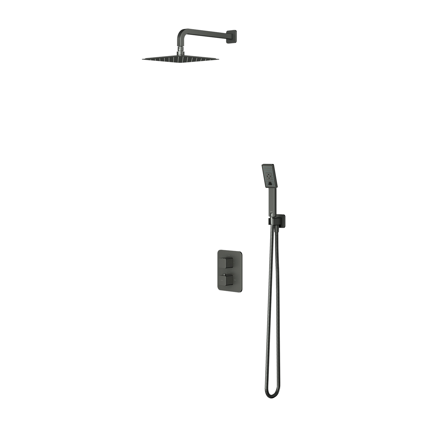 Omnires Parma ensemble de douche encastré avec thermostat oui graphite SYSPM11GR