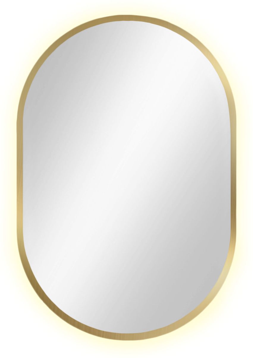 Baltica Design Tiny Border Pastille miroir 40x90 cm ovale avec éclairage doré 5904107904825