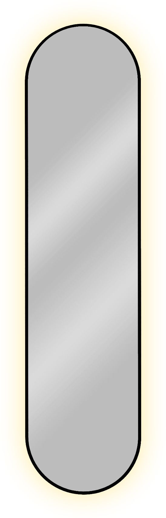Baltica Design Tiny Border Pastille miroir 40x155 cm ovale avec éclairage noir 5904107905648