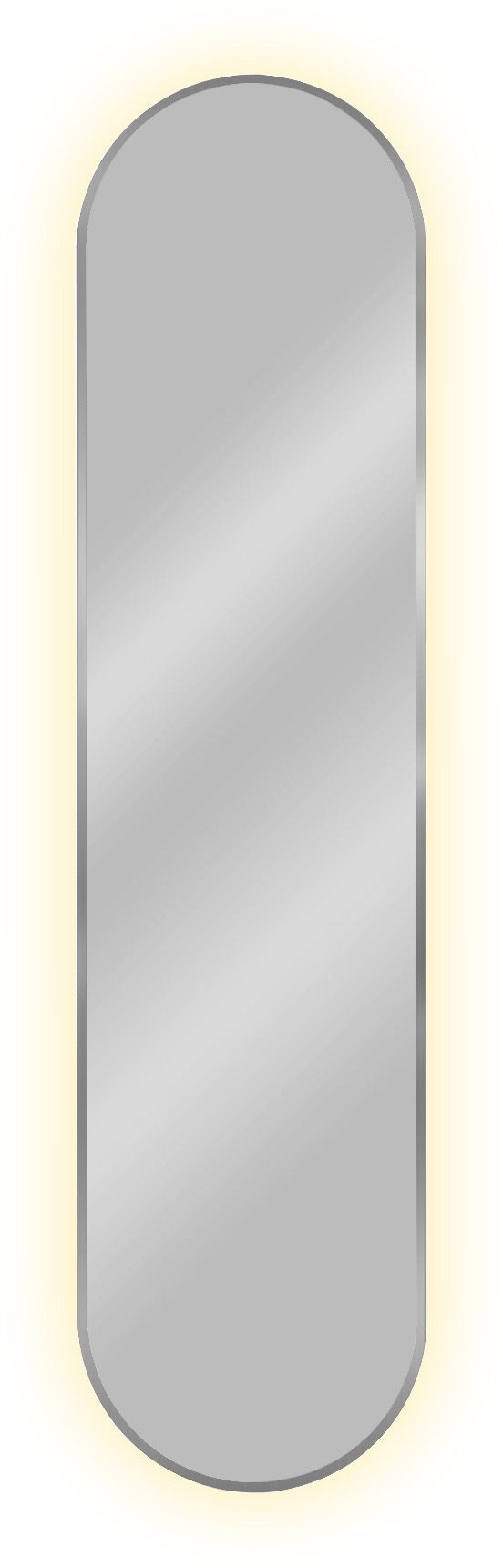 Baltica Design Tiny Border Pastille miroir 40x155 cm ovale avec éclairage argenté 5904107905686