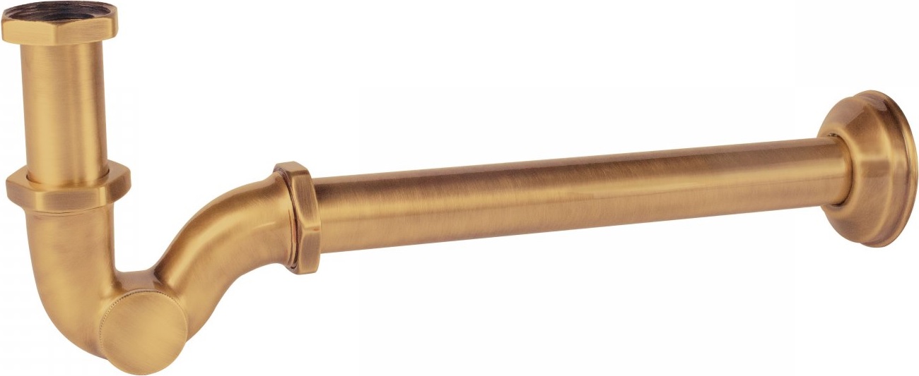 Tres siphon de lavabo tubulaire doré 03463820OM